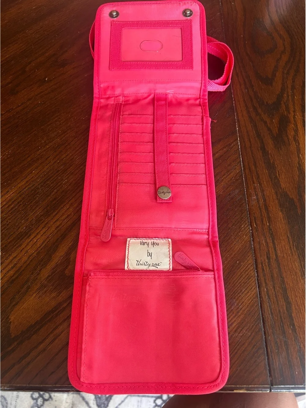 Thirty-One Pink Crossbody Organizer Bag with Adjustable Strap